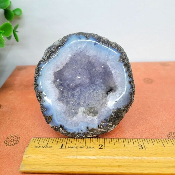 Natural Agate & Amethyst Geode Pair – Polished Crystal Décor Set - Picture 16 of 16